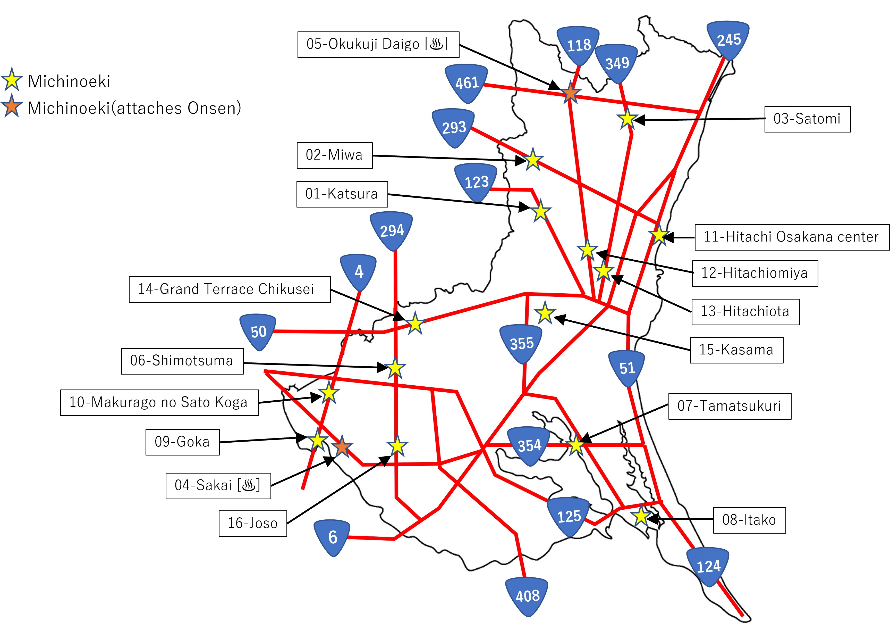 Michinoeki | Ibaraki prefecture | map