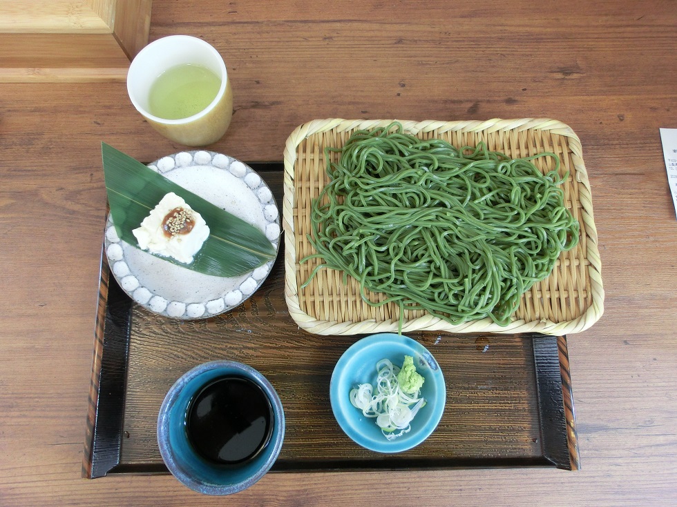 Nanbu green tea soba | Michinoeki Nanbu